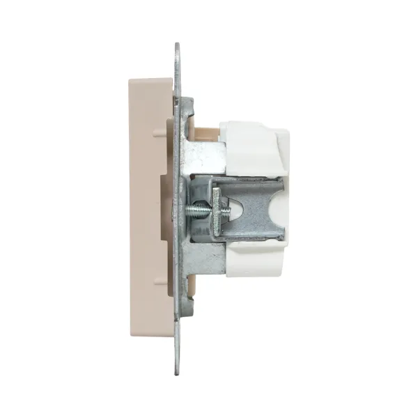 Механизм розетки, 16А, без заземления, со шторками, кремовый Эпика EKF