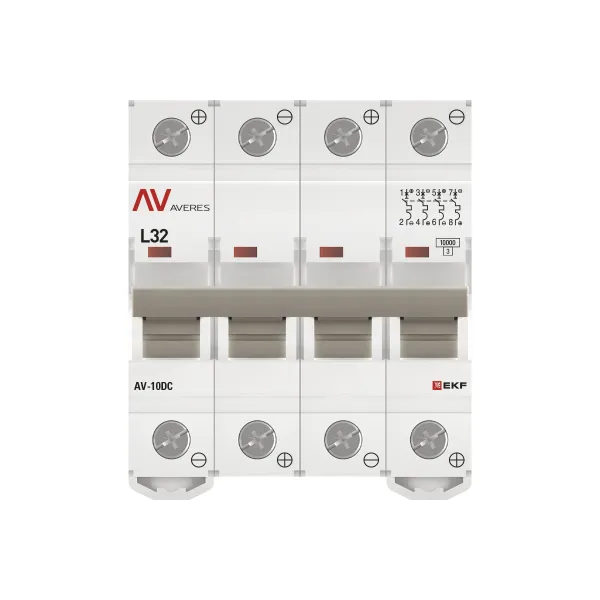 Выключатель автоматический AV-10 DC 4P 32A (L) 10kA EKF AVERES
