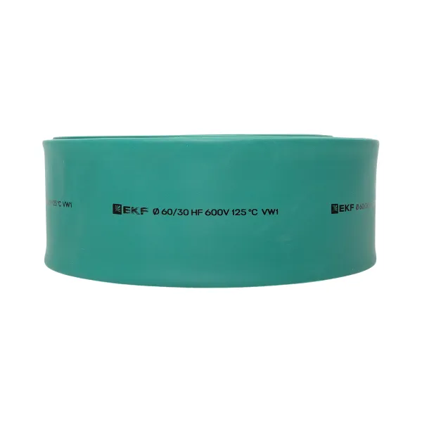Термоусаживаемая трубка ТУТ нг 60/30 зелёная рулон EKF PROxima