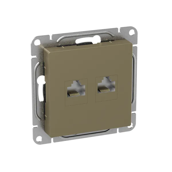 Механизм розетки RJ45 - 2шт, (cat5), шампань Эпика EKF