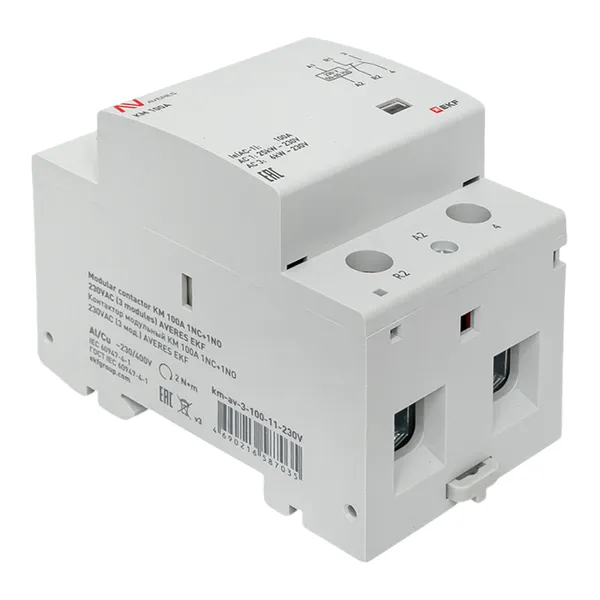 Контактор модульный КМ 100А 1NC+1NO 230VAC (3 мод.) AVERES EKF
