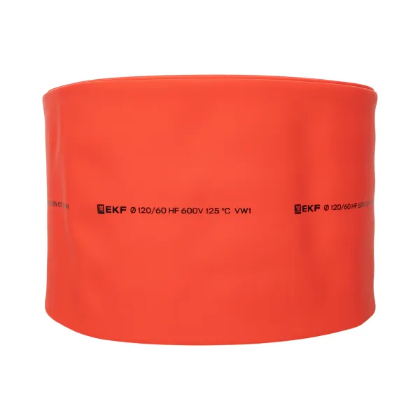Термоусаживаемая трубка ТУТ нг 120/60 красная рулон EKF PROxima