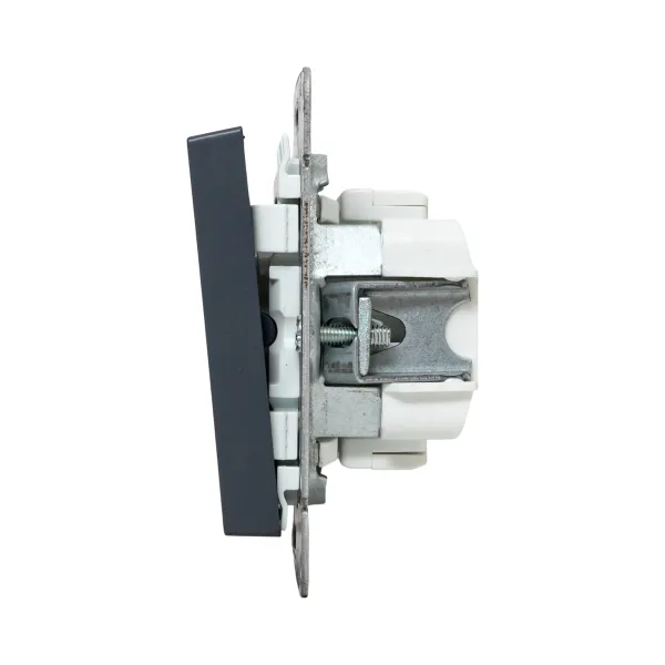 Механизм выключателя, двухклавишный, графит Эпика EKF