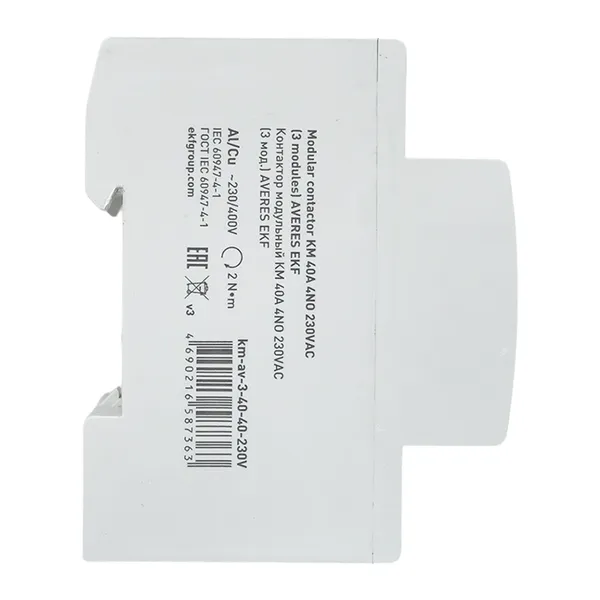 Контактор модульный КМ 40А 4NO 230VAC (3 мод.) AVERES EKF