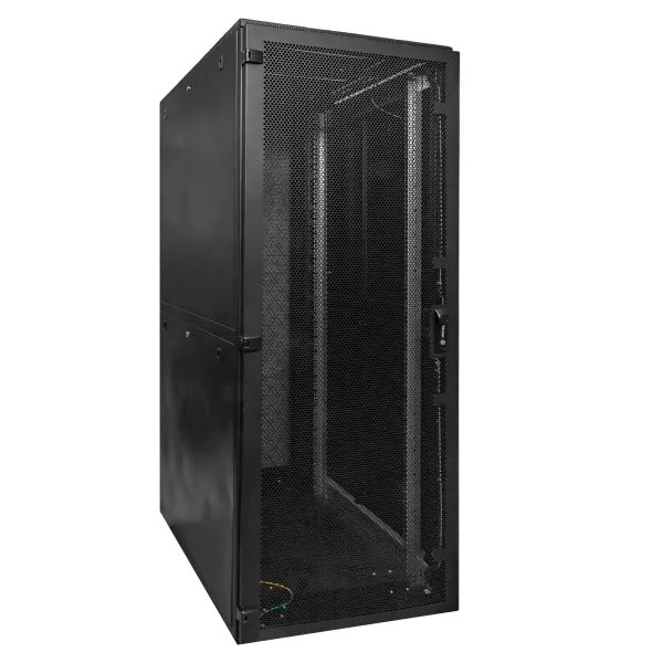 Шкаф напольный 19" TERACOM PRO 42U 600x1000 мм двери перфорированная с замком-ручкой и перфорированная чёрный