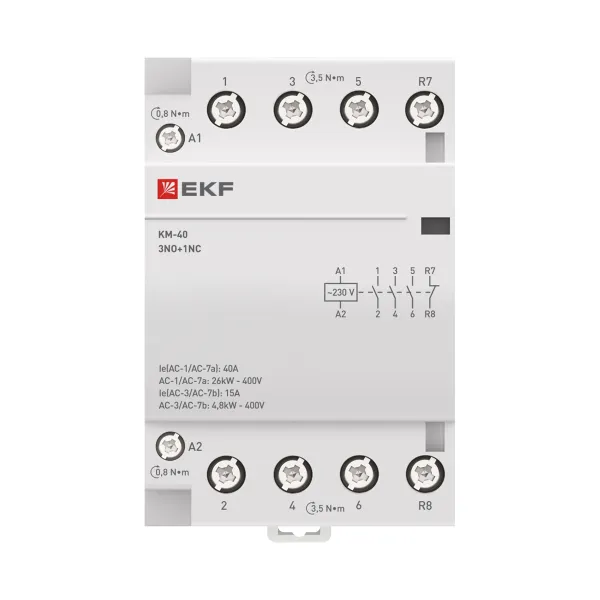 Контактор модульный КМ 40А 3NО+NC (3 мод.) EKF PROxima