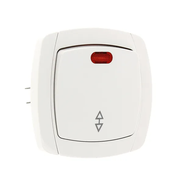 Париж Выключатель проходной 1-клавишный с индикатором 10А белый EKF Simple