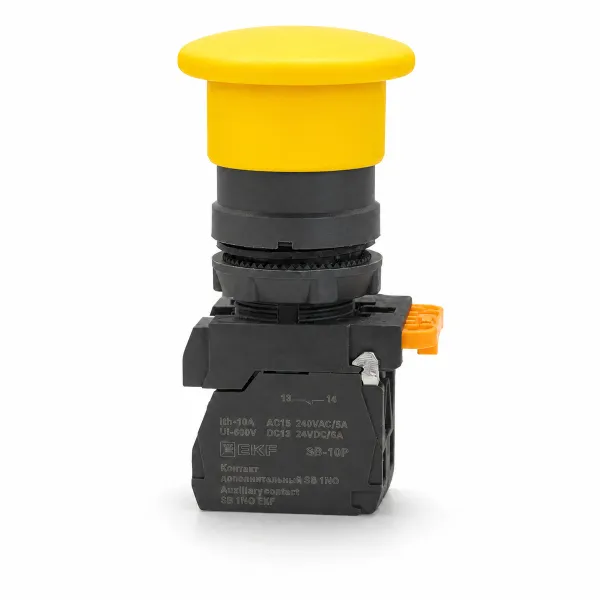 Кнопка SB-34 грибовидная 1NO+1NC желтая EKF