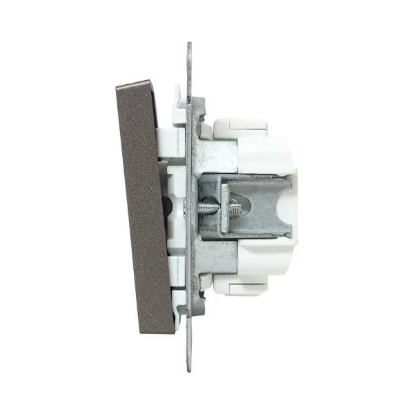 Механизм выключателя, двухклавишный, проходной, мокко Эпика EKF