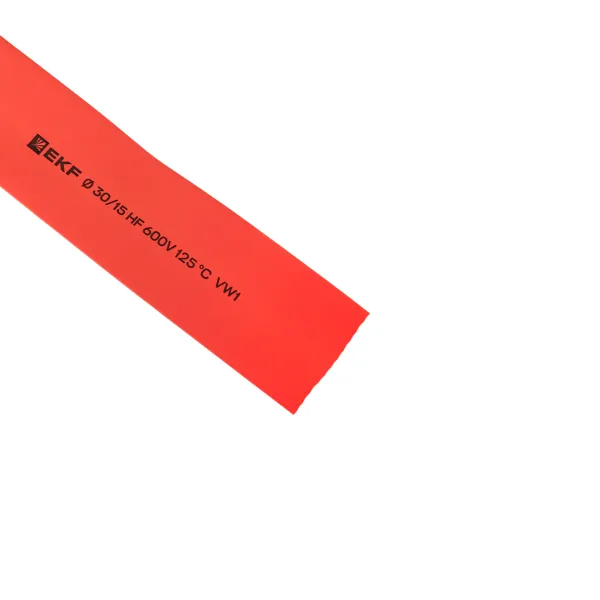 Термоусаживаемая трубка ТУТ нг 30/15 красная рулон EKF PROxima