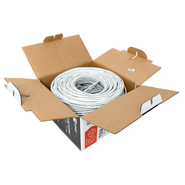 Кабель витая пара TERACOM CS Cat.5E F/UTP 4 пары solid 24AWG оболочка нг(А)-LSLTx цвет серый (упак. 305м)