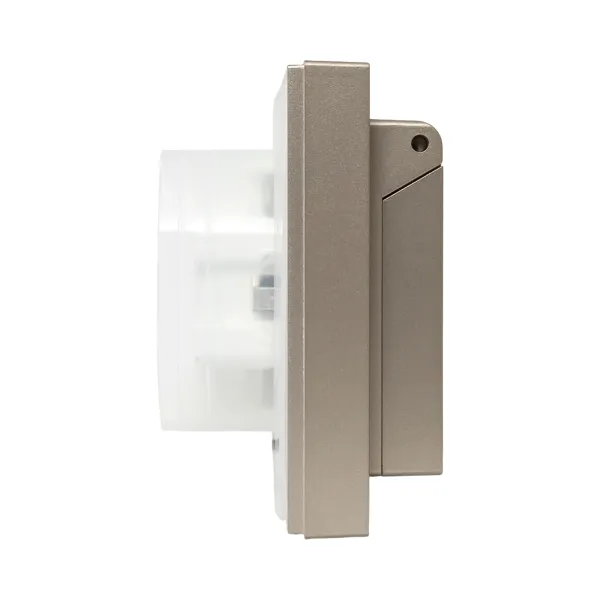 Механизм розетки двойной, 16А, IP44, с заземлением, со шторками, с рамкой, с крышками, шампань Эпика EKF