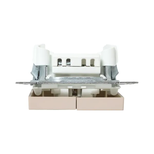 Механизм выключателя, двухклавишный, с подсветкой, кремовый Эпика EKF