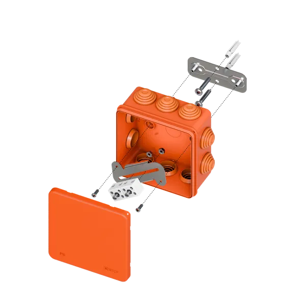 Коробка огнестойкая E45 100х100х50мм с клеммниками 4 полюса 0,5-4мм2 IP55 HF EKF