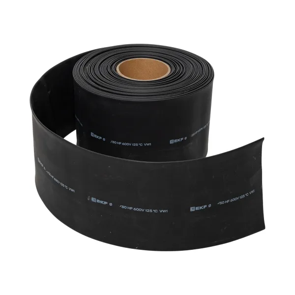 Термоусаживаемая трубка ТУТ нг 120/60 черная рулон EKF PROxima