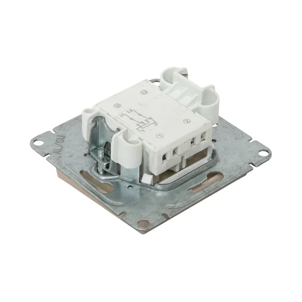 Механизм выключателя, одноклавишный, перекрёстный, кремовый Эпика EKF