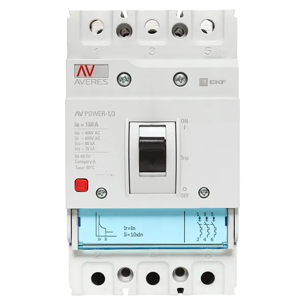 Автоматический выключатель AV POWER-1/3 160А 80kA TR EKF AVERES