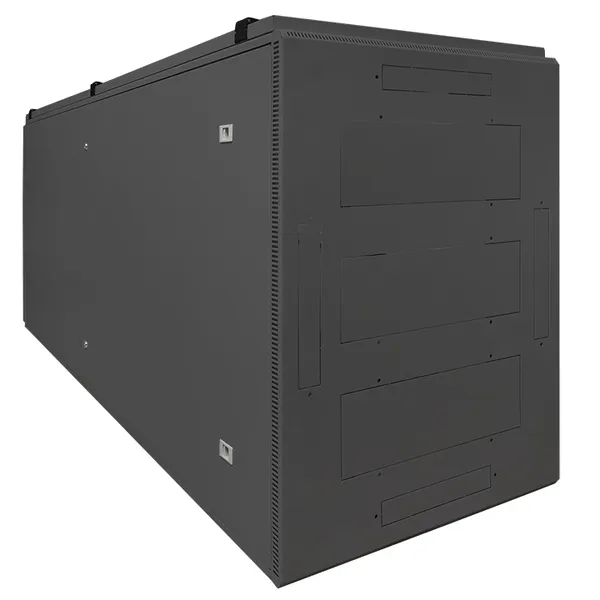 Шкаф напольный 19" TERACOM PRO 42U 600x600 мм двери стеклянная с замком-ручкой и металлическая чёрный