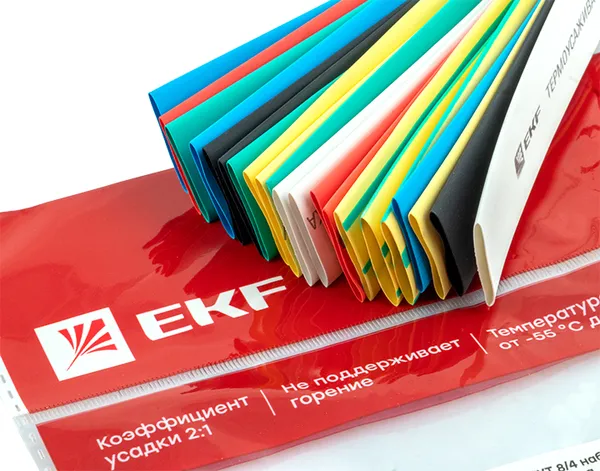Термоусаживаемая трубка ТУТ нг 12/6 набор:7 цветов по 3шт. 100мм. EKF PROxima