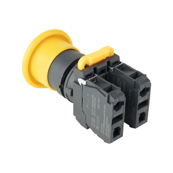 Кнопка SB-34 грибовидная 1NO+1NC желтая EKF