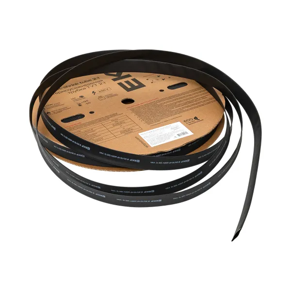 Термоусаживаемая трубка ТУТ нг 20/10 черная рулон EKF PROxima