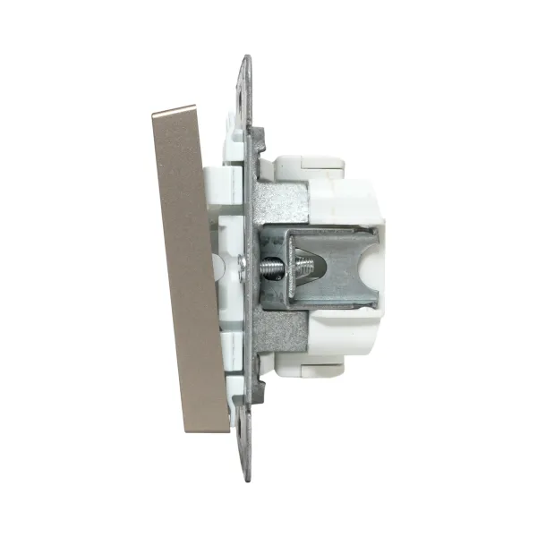 Механизм выключателя, одноклавишный, кнопочный, шампань Эпика EKF