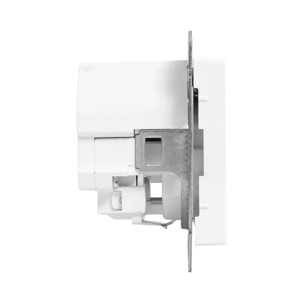 Механизм розетки с USB-A+С - 2шт, 16А, с заземлением, со шторками, белый Эпика EKF