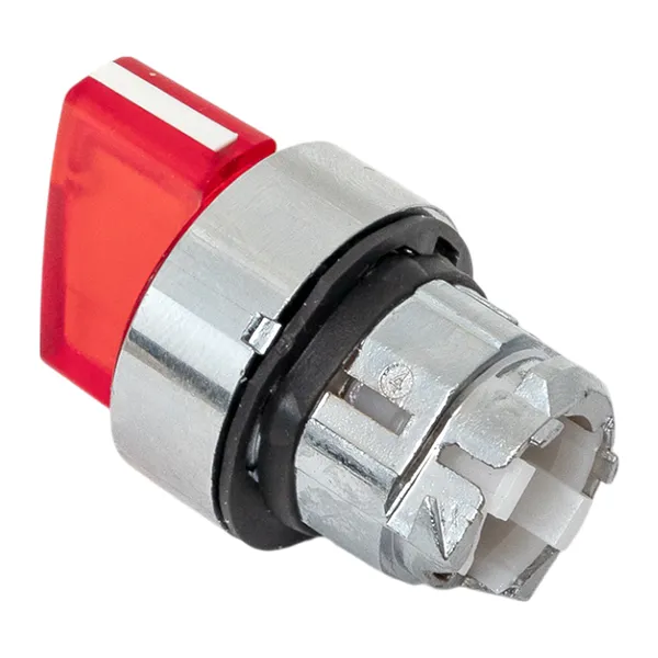 Исполнительный механизм переключателя ХB4 красный на 2 положения с фиксацией, с подсветкой с короткой ручкой IP65 EKF