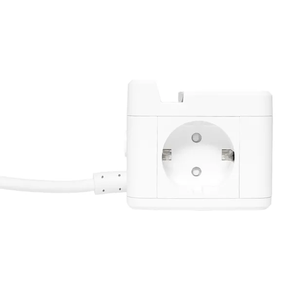 Удлинитель "Куб" 2 гнезда 1USB + 2Type C с быстрой зарядкой, подставкой под телефон и ночником 1,3 метра 1мм2