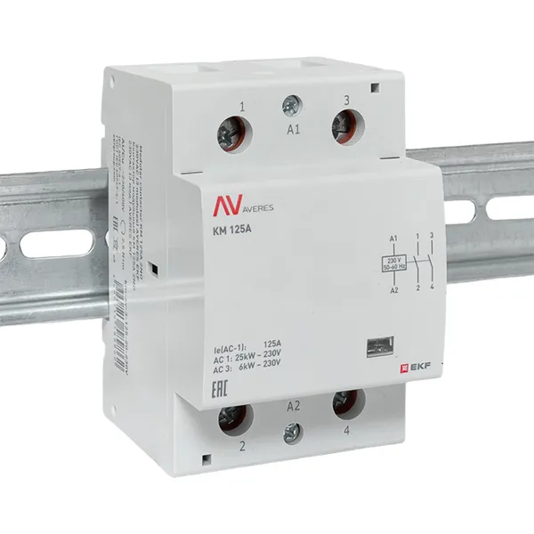 Контактор модульный КМ 125А 2NО 230VAC (3 мод.) AVERES EKF