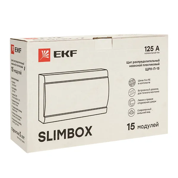 Щит распределительный ЩРН-П-15 "SlimBox" белая дверца IP41 EKF