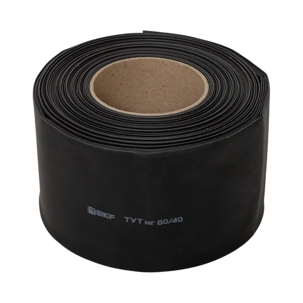 Термоусаживаемая трубка ТУТ нг 80/40 черная рулон EKF PROxima