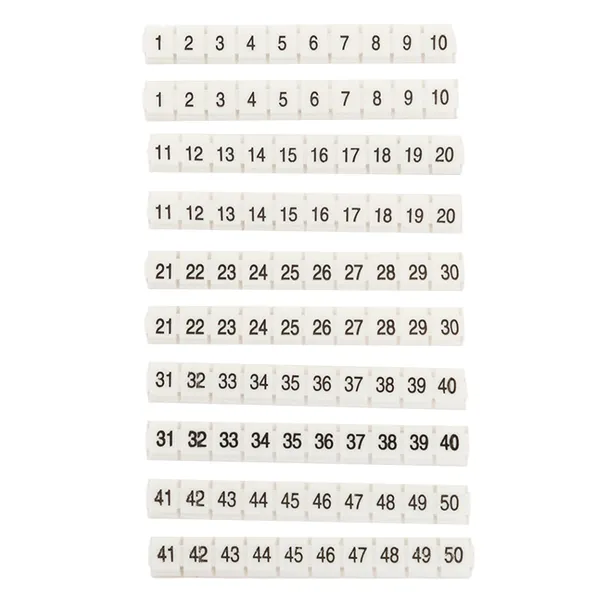 Маркеры для ST/Push-in 2,5 с нумерацией 1-50 для крепления сбоку (100 шт.) EKF