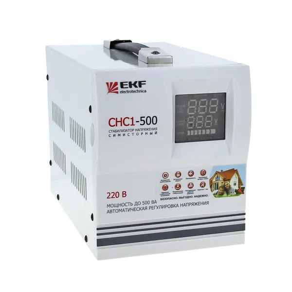 Стабилизатор напряжения СНС1-500ВА симисторный EKF Simple