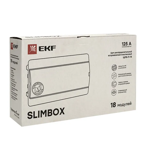 Щит распределительный ЩРВ-П-18 "SlimBox" белая дверца IP41 EKF