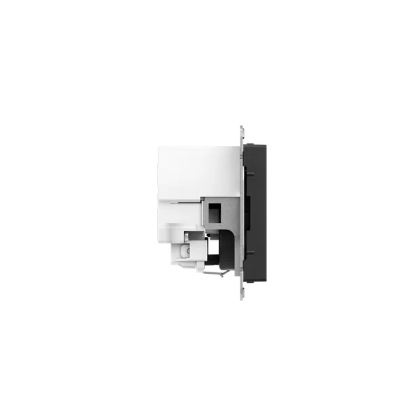 Механизм розетки с USB-A+С - 2шт, 16А, с заземлением, со шторками, чёрный Эпика EKF