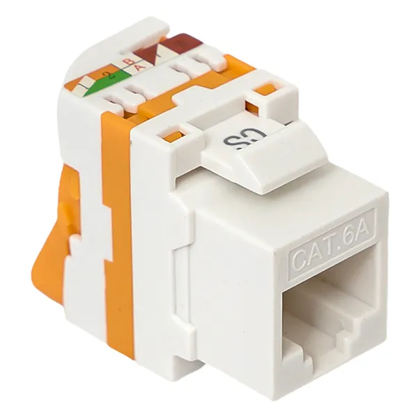 Модуль Keystone TERACOM CS Cat.6A неэкранированный 110 IDC 180 градусов самозажимной (Toolless) оранжевый