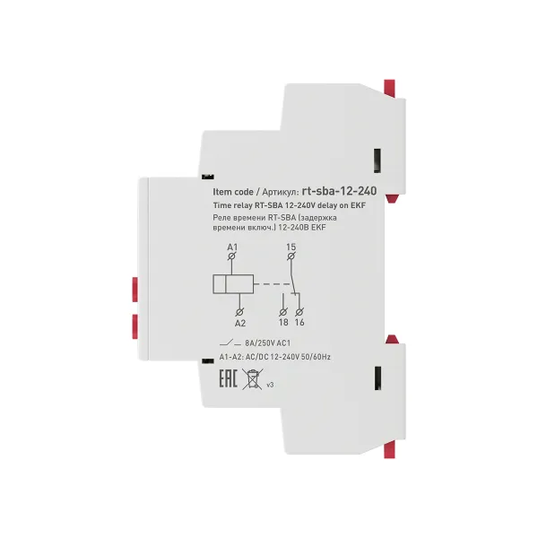 Реле времени RT-SBA (задержка времени включ.) 12-240В EKF PROxima