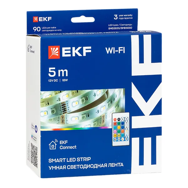 Умная светодиодная лента EKF Connect RGBW 5m