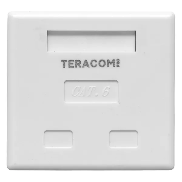Розетка настенная TERACOM PRO Cat.6 неэкранированная 2 порта RJ-45 Dual IDC белая