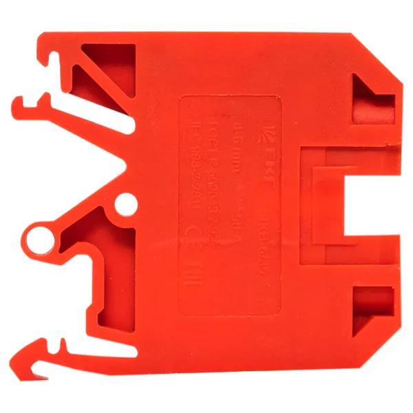 Клемма проходная винтовая JXB 6 мм2 красная EKF