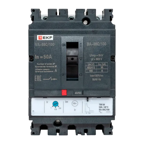 Выключатель автоматический ВА-99C 100/50А 3P 35кА EKF