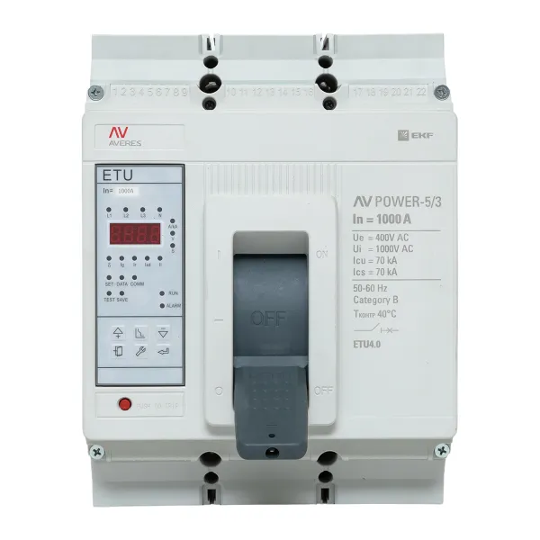 Автоматический выключатель AV POWER-5/3 1000А 70kA ETU4.0 EKF AVERES