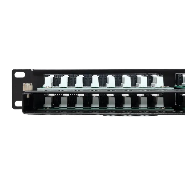 Патч-панель высокой плотности TERACOM PRO 19'' Cat.5E 1U неэкранированная UTP 48 портов RJ-45 Dual IDC с органайзером