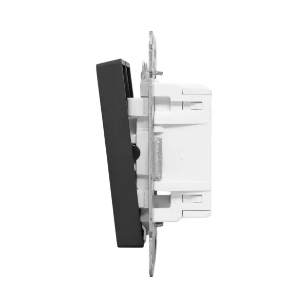 Механизм выключателя, двухклавишный, перекрёстный, чёрный Эпика EKF