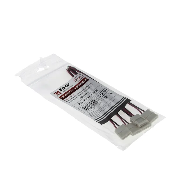 Коннектор для соединения LED-ленты шириной 10 мм (тип 3528, 5050) с источником питания профессиональной серии (FD-P) (уп./5шт) EKF Proxima