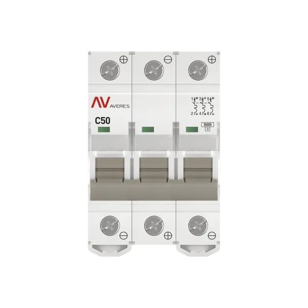 Выключатель автоматический AV-10 DC 3P 50A (C) 10kA EKF AVERES