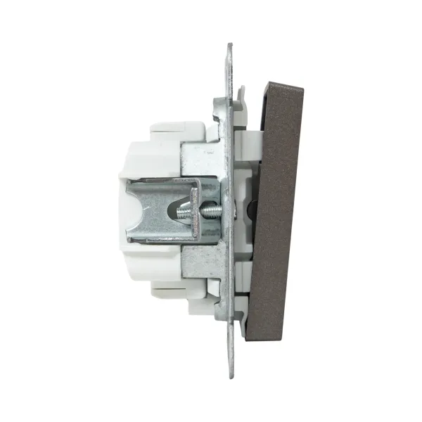 Механизм выключателя, одноклавишный, с подсветкой, мокко Эпика EKF