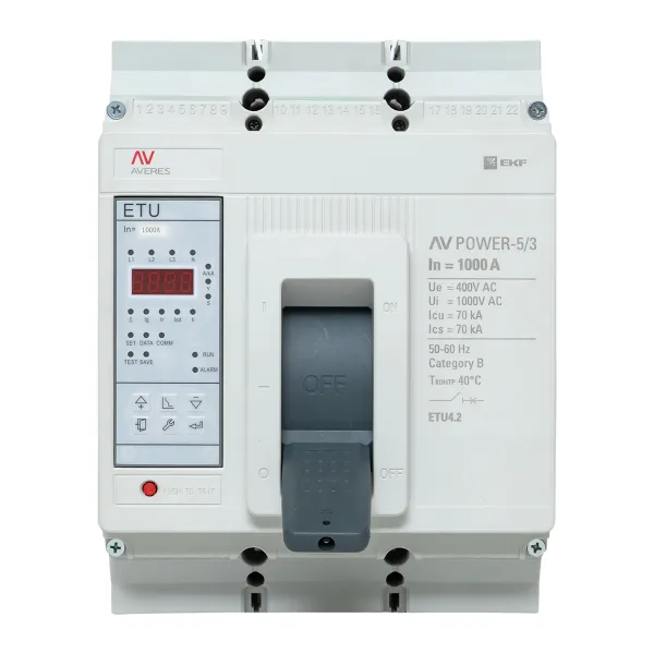 Автоматический выключатель AV POWER-5/3 1000А 70kA ETU4.2 EKF AVERES