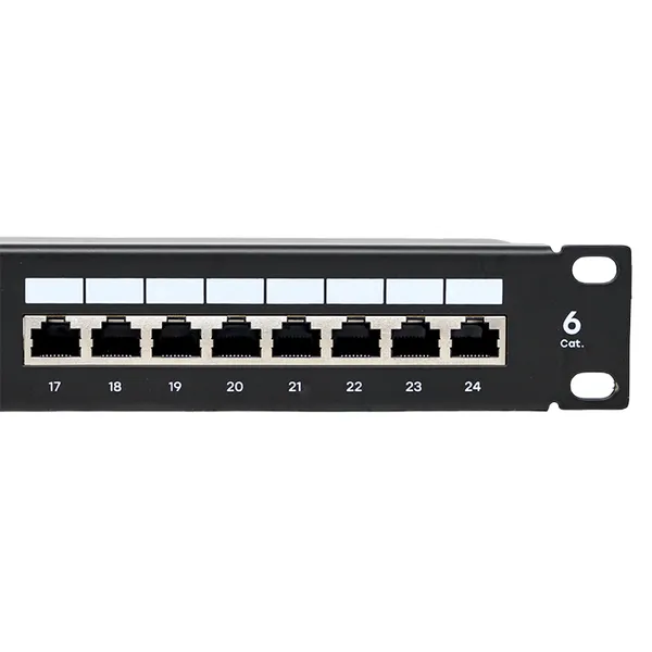 Патч-панель TERACOM CS 19'' Cat.6 1U полный экран STP 24 порта RJ-45 Dual IDC с органайзером
